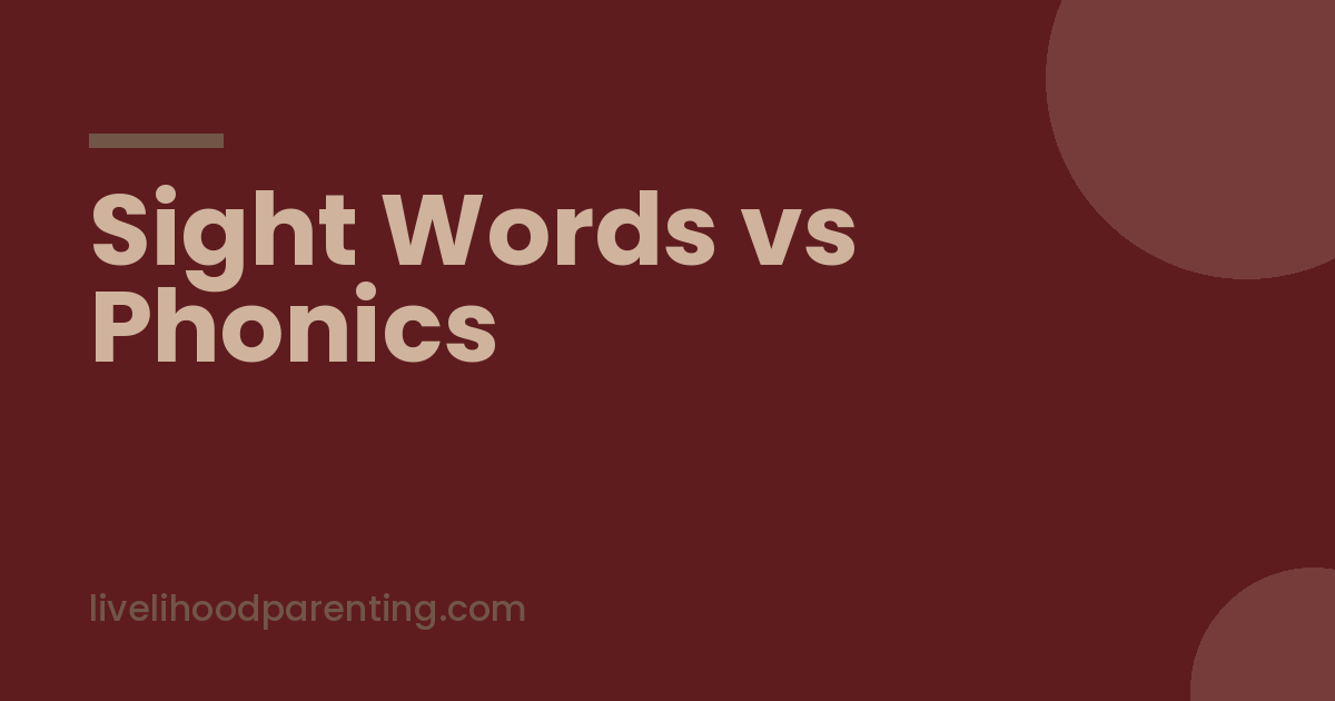 Sight words vs phonics cards laid out for a child reading at home